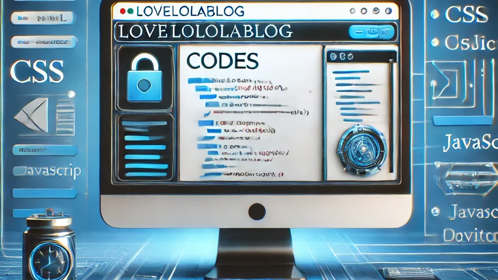 An innovative representation of Lovelolablog Codes, illustrating website customization through professional coding and responsive design integration.